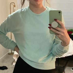 Fashion nova powder/baby blue crewneck top